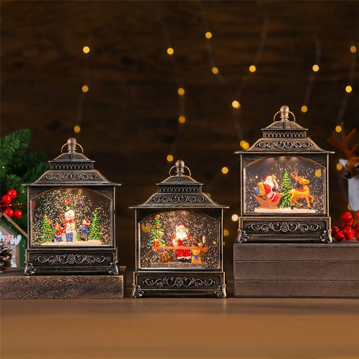 Christmas Lantern Music Box Desktop Night Light Holiday Decoration Gift for Party / Home - Reindeer - 3