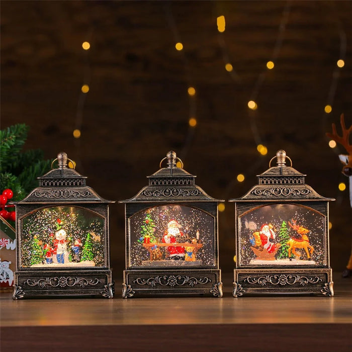 Christmas Lantern Music Box Desktop Night Light Holiday Decoration Gift for Party / Home - Reindeer - 4