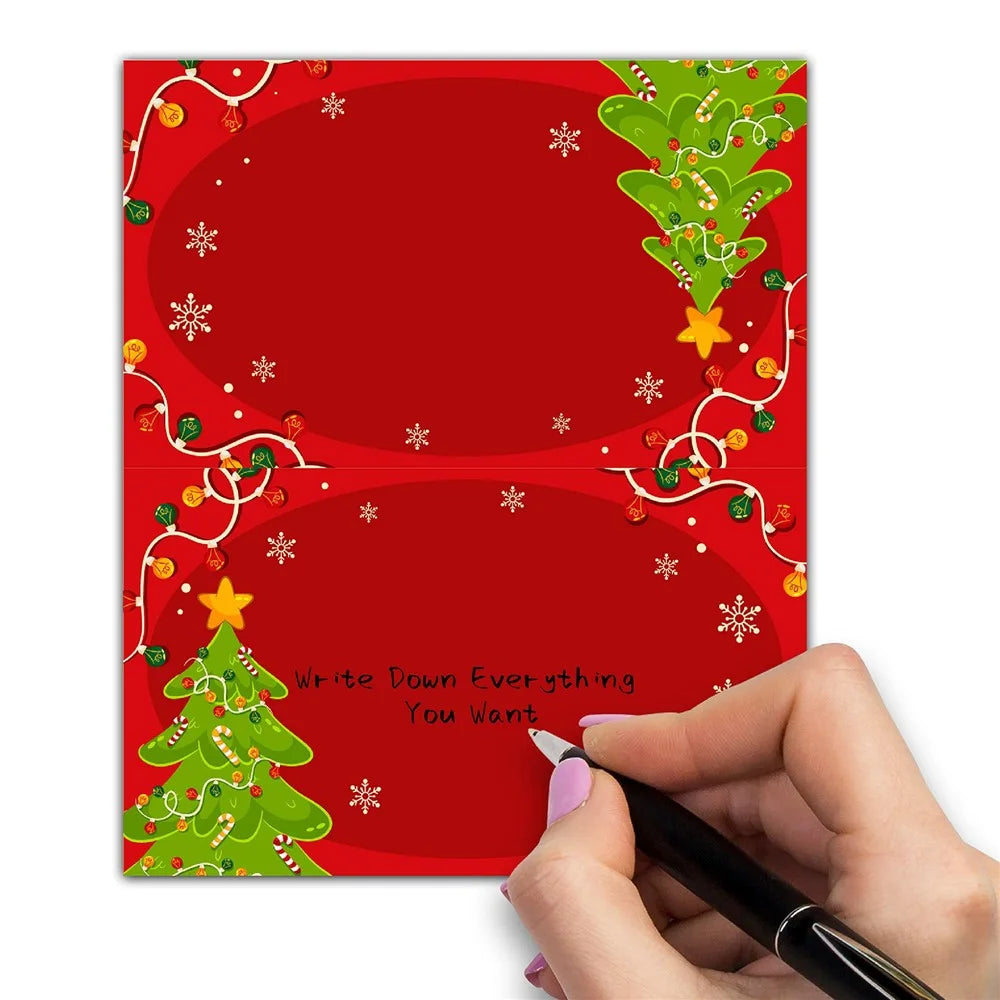 50Pcs Holiday Table Place Cards Gift Christmas Tent Cards Blank Fillable Pearlescent Cardstock for Christmas Dinner - 2