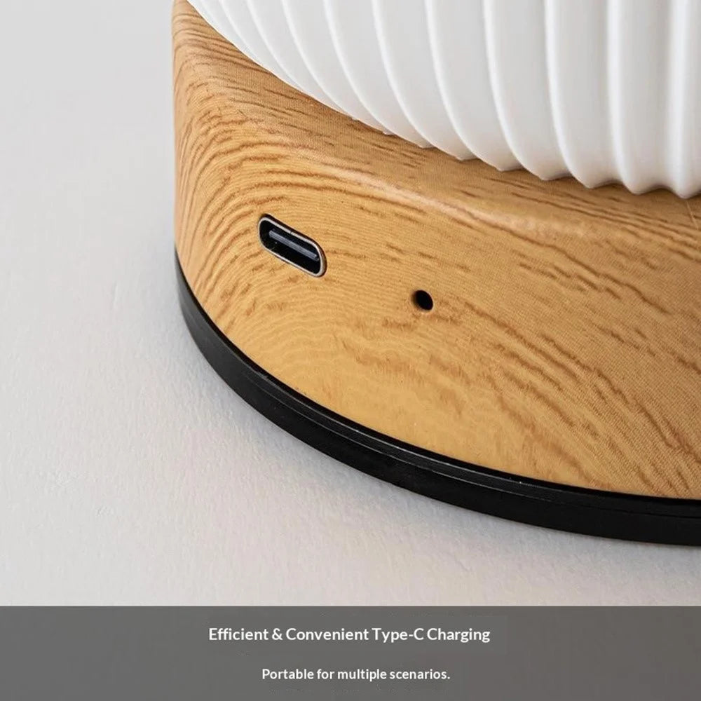 Wood Grain Touch Control Night Light RGB Color Changing Mood Lamp with Remote Control  /  Music Follow Bedside Table Lamp - 7
