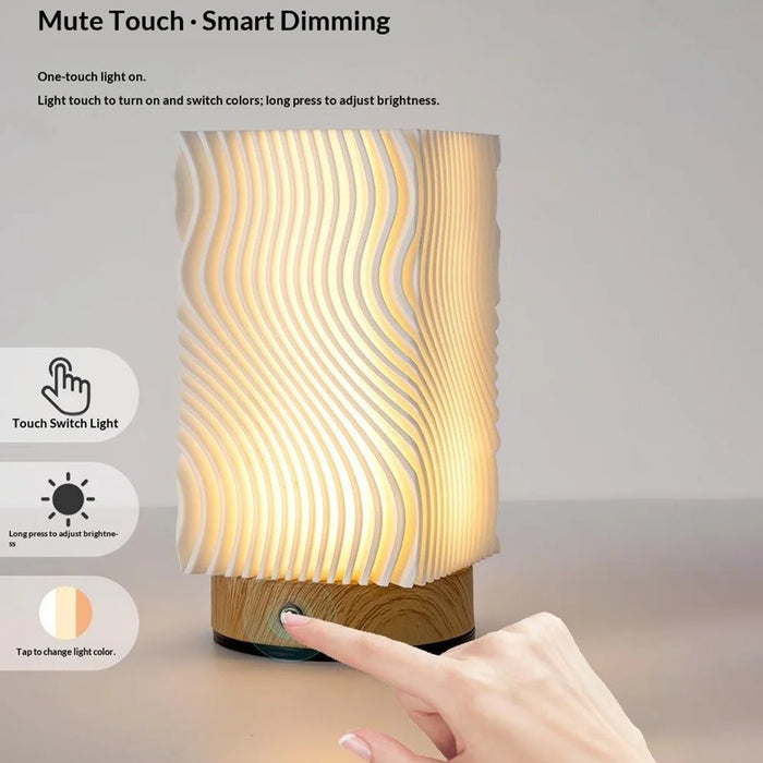 Touch Control Table Lamp 3 Color Mode LED Night Light USB-C Rechargeable Lamp with Anti-Slip Base for Bedroom - 2