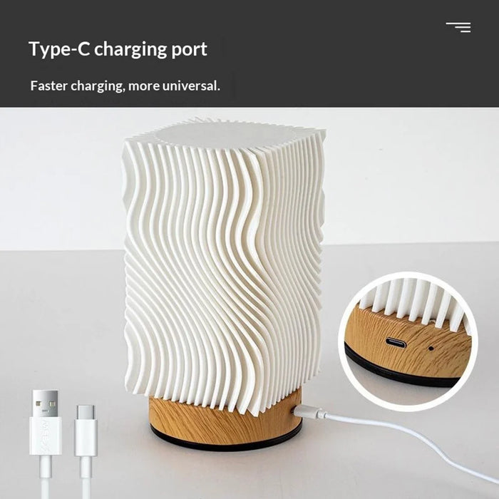 Touch Control Table Lamp 3 Color Mode LED Night Light USB-C Rechargeable Lamp with Anti-Slip Base for Bedroom - 3