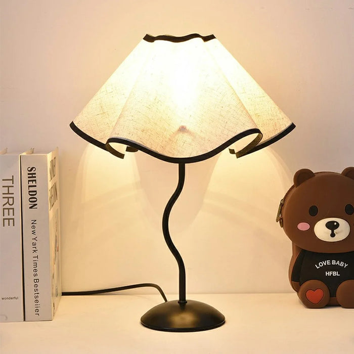 12W Modern Bedside Table Lamp Flower Design Night Light with 3 Brightness Levels for Bedroom Decor, EU Plug - 2