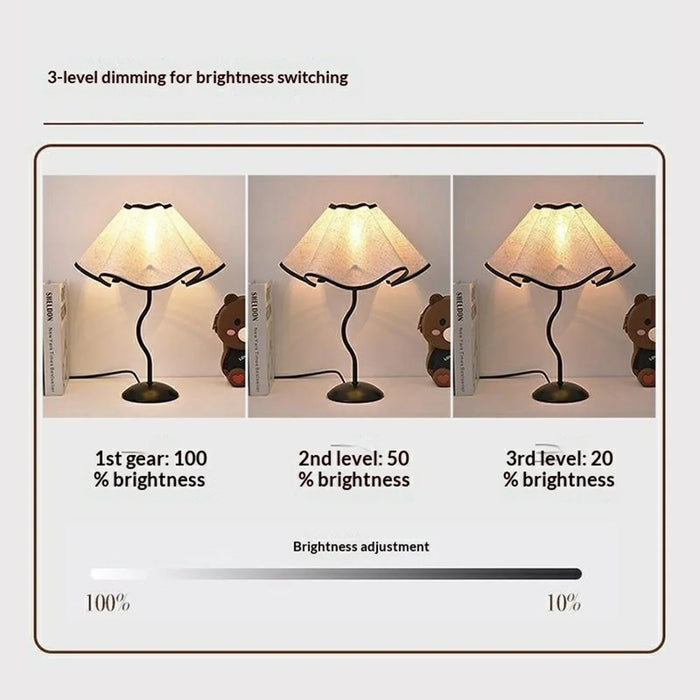 12W Modern Bedside Table Lamp Flower Design Night Light with 3 Brightness Levels for Bedroom Decor, EU Plug - 4