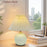 12W Pleated Table Lamp 3 Level Brightness Bedside Night Light Eye-Caring Flicker-Free Warm Light Lamp - Beige Lampshade  /  Cream Color Base, EU Plug - 2