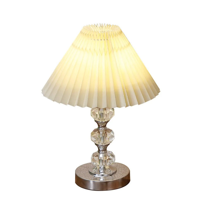 Crystal Retro Table Lamp with 3 Color Adjustable Minimalist USB Powered Bedside Night Light for Living Room / Bedroom - Beige - 1