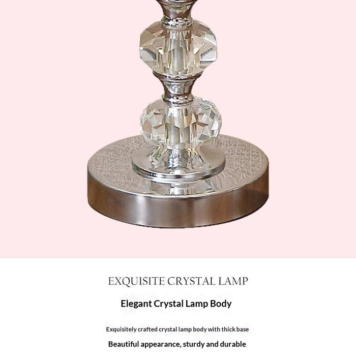 Crystal Retro Table Lamp with 3 Color Adjustable Minimalist USB Powered Bedside Night Light for Living Room / Bedroom - Beige - 7