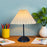 Pleated Table Lamp with 3 Color Modes + Stepless Dimming Metal Base Bedside Light USB Powered Night Light for Bedroom - Beige - 2