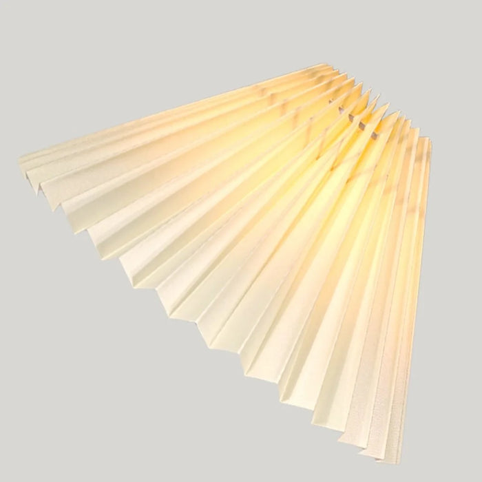 Pleated Table Lamp with 3 Color Modes + Stepless Dimming Metal Base Bedside Light USB Powered Night Light for Bedroom - Beige - 3