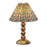 Pleated Table Lamp 12W 3-Color Adjustable Desk Light Bedside Ambient Lighting Gold Body Nordic Style, EU Plug - Floral - 1