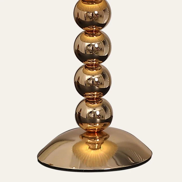 Pleated Table Lamp 12W 3-Color Adjustable Desk Light Bedside Ambient Lighting Gold Body Nordic Style, EU Plug - Floral - 3