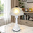 Nordic 7W Glass Petal Table Lamp 3 Color Dimmable Lamp Flicker-Free Eye-Care Light for Bedroom Study, EU Plug - Petal Glass Lampshade  /  White - 2