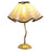 Nordic 7W Petal Umbrella Table Lamp 3-Level Dimmable Bedside Lamp Fabric Lampshade Ambient Night Light with Metal Base for Bedroom - EU Plug - 1