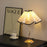 Nordic 7W Petal Umbrella Table Lamp 3-Level Dimmable Bedside Lamp Fabric Lampshade Ambient Night Light with Metal Base for Bedroom - EU Plug - 3