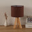 Modern Minimalist Bedside Lamp 12W 3-Color LED Lamp Flicker-Free Eye-Care Night Light with Wood Base for Home, EU Plug - Wine Red - 2