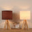 Modern Minimalist Bedside Lamp 12W 3-Color LED Lamp Flicker-Free Eye-Care Night Light with Wood Base for Home, EU Plug - Wine Red - 3
