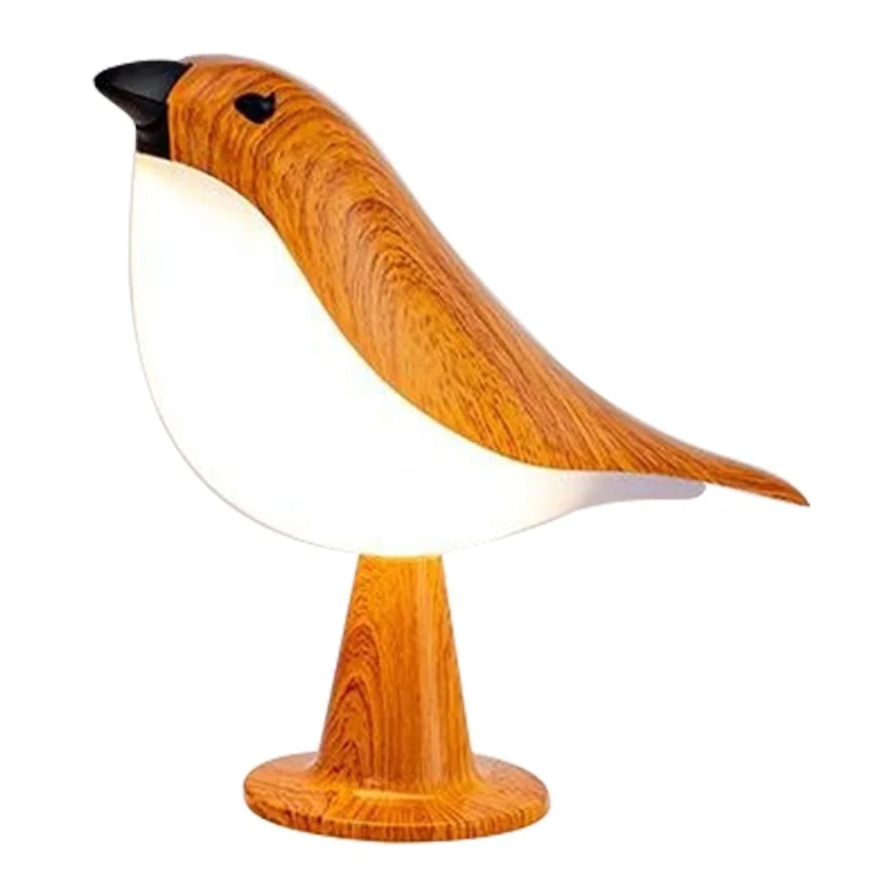 Remote  /  Touch Control Magpie Night Light with Sound Rechargeable Aromatherapy LED Lamp for Bedroom Bedside Car - Yellow Wood Grain - 1