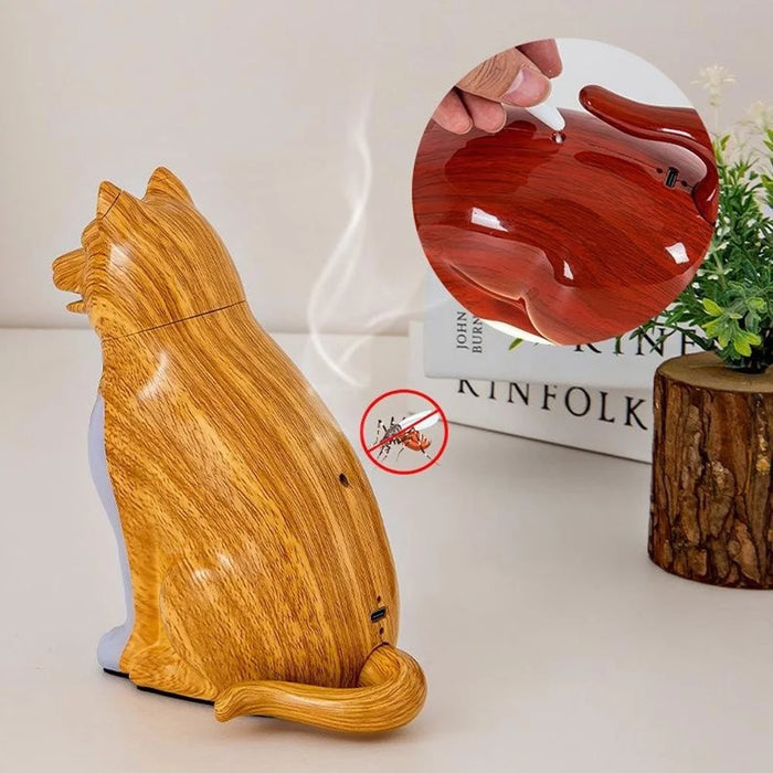 USB Rechargeable Lucky Dog Table Lamp Touch  /  Remote Control Creative Aromatherapy Night Light Gift with Dog Sound for Bedroom - Maple Wood Grain - 5