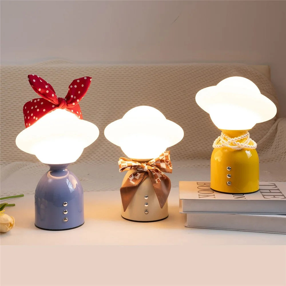 Modern Minimalist Night Light Bedside Table Lamp with Touch Control 3 Color Temperatures Desk Light - Yellow - 3