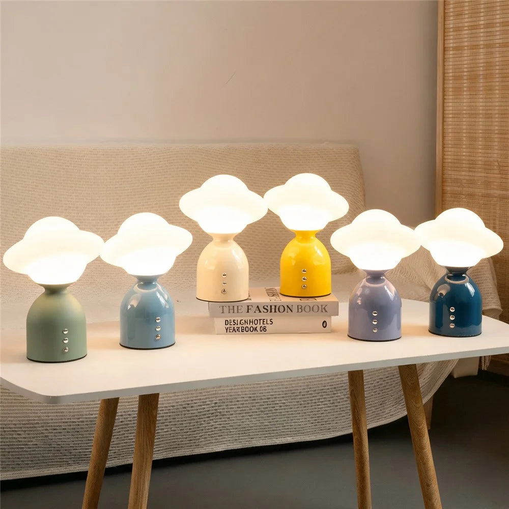 Modern Minimalist Night Light Bedside Table Lamp with Touch Control 3 Color Temperatures Desk Light - Yellow - 4