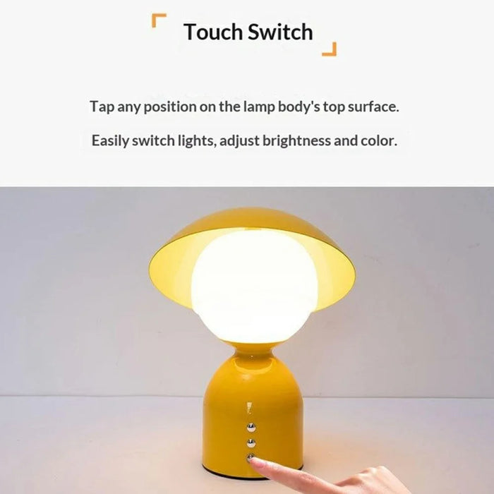 Creative Decorative Bedside Light with Lampshade / Touch Control / 3 Color Dimming Modern Table Lamp - Yellow - 2