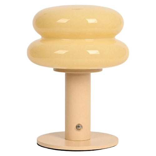Cream Glass Table Lamp Eye-Care Bedside Light Atmosphere Night Lamp for Bedroom / Coffee Shop - Cream Color - 1