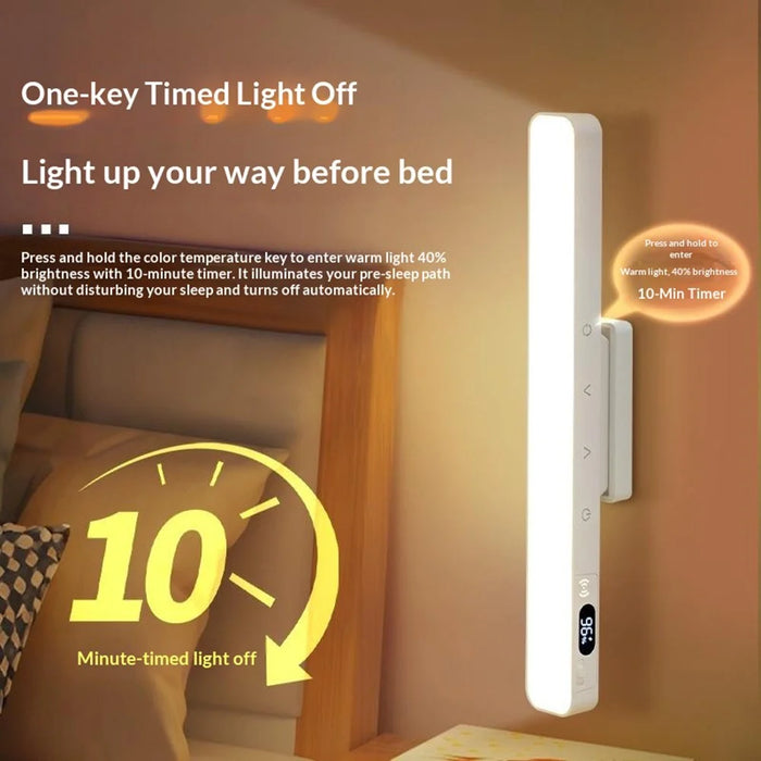 A29R Stepless Dimmable LED Desk Lamp 5 Color Temperature Display Long Bar Magnetic Light Touch Control  /  Remote Control - White - 4