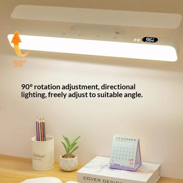 A29R Stepless Dimmable LED Desk Lamp 5 Color Temperature Display Long Bar Magnetic Light Touch Control  /  Remote Control - White - 6