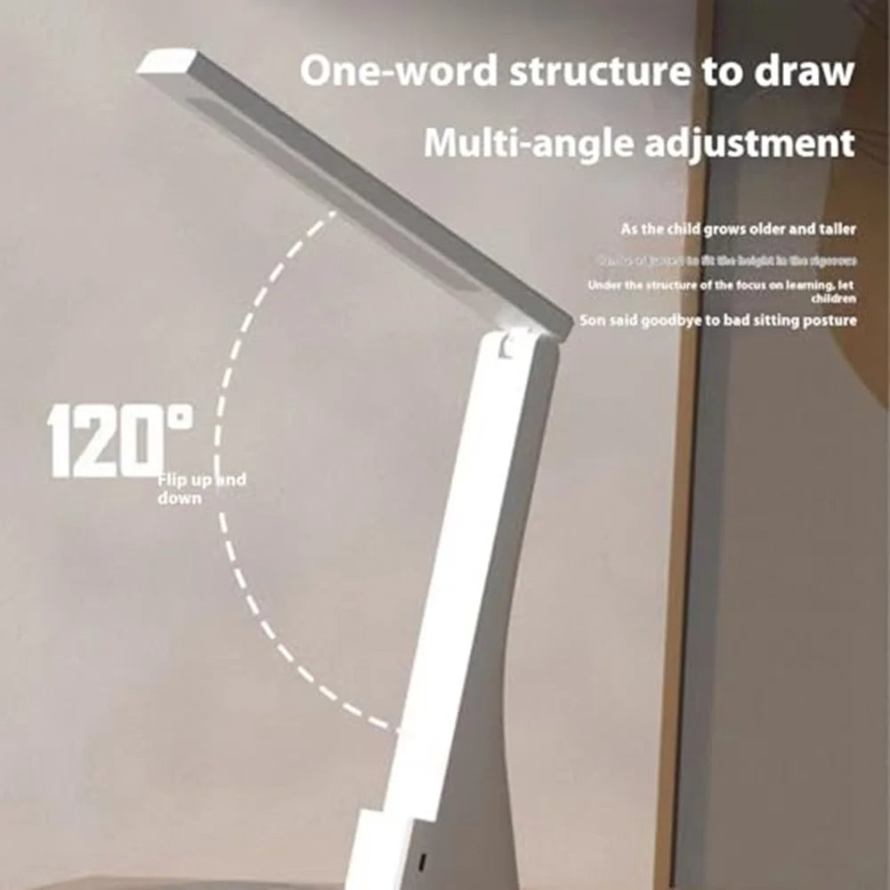 Eye Protection Rechargeable LED Desk Lamp for Children Reading Foldable Eye Care Study Light - White - 3