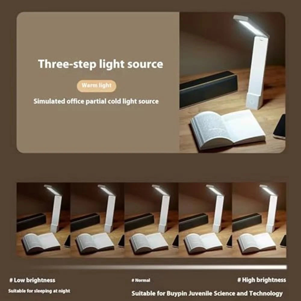 Eye Protection Rechargeable LED Desk Lamp for Children Reading Foldable Eye Care Study Light - White - 5