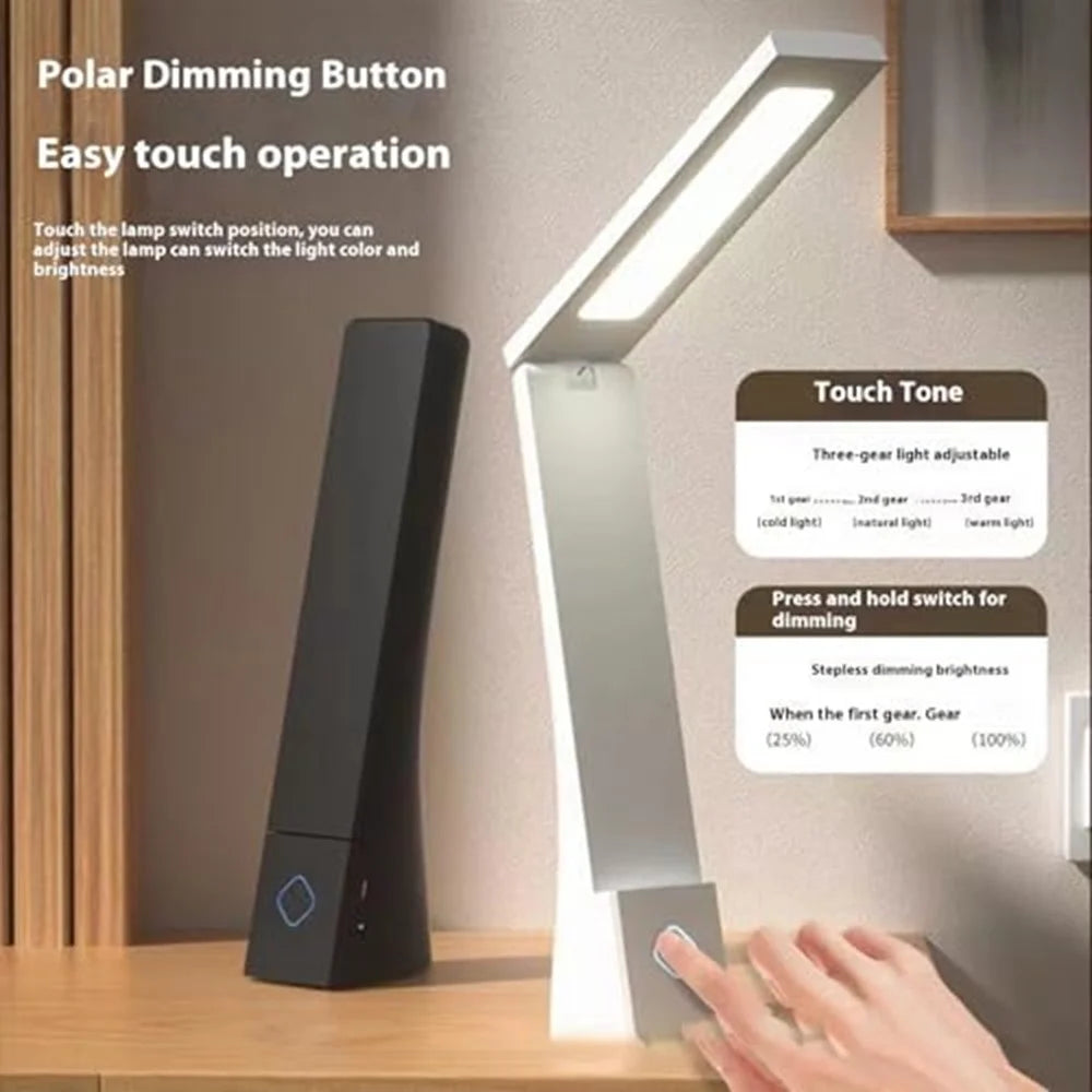 Eye Protection Rechargeable LED Desk Lamp for Children Reading Foldable Eye Care Study Light - White - 7