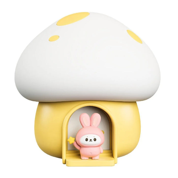 TW-L94 Cute Mushroom Shape Night Light for Kids Room Touch Control Silicone Bedside Table Lamp with Timer - Yellow - 2