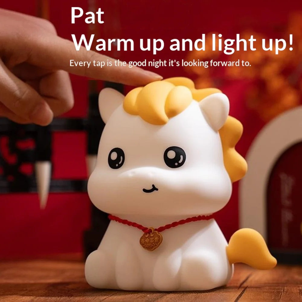 JXJA095 7 Color Mood Lamp Horse Shape APP Touch Control Silicone Bedside Night Light with Timer - 3