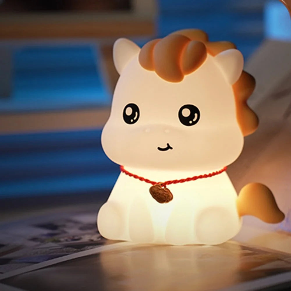 JXJA095 7 Color Mood Lamp Horse Shape APP Touch Control Silicone Bedside Night Light with Timer - 6