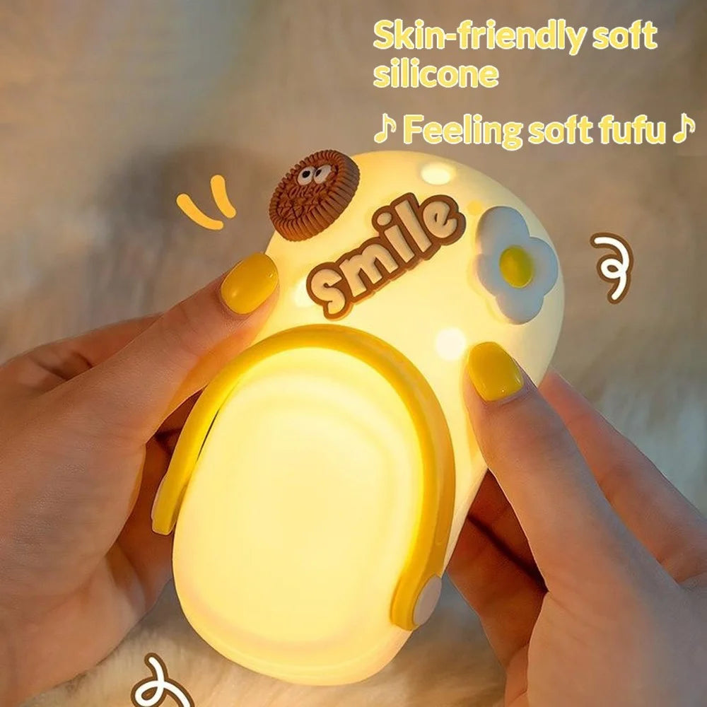 TW-L95 Clog Shoes Shape Tap Night Light with Timer Voice Control Bedside Atmosphere Lamp for Kids Room - 3