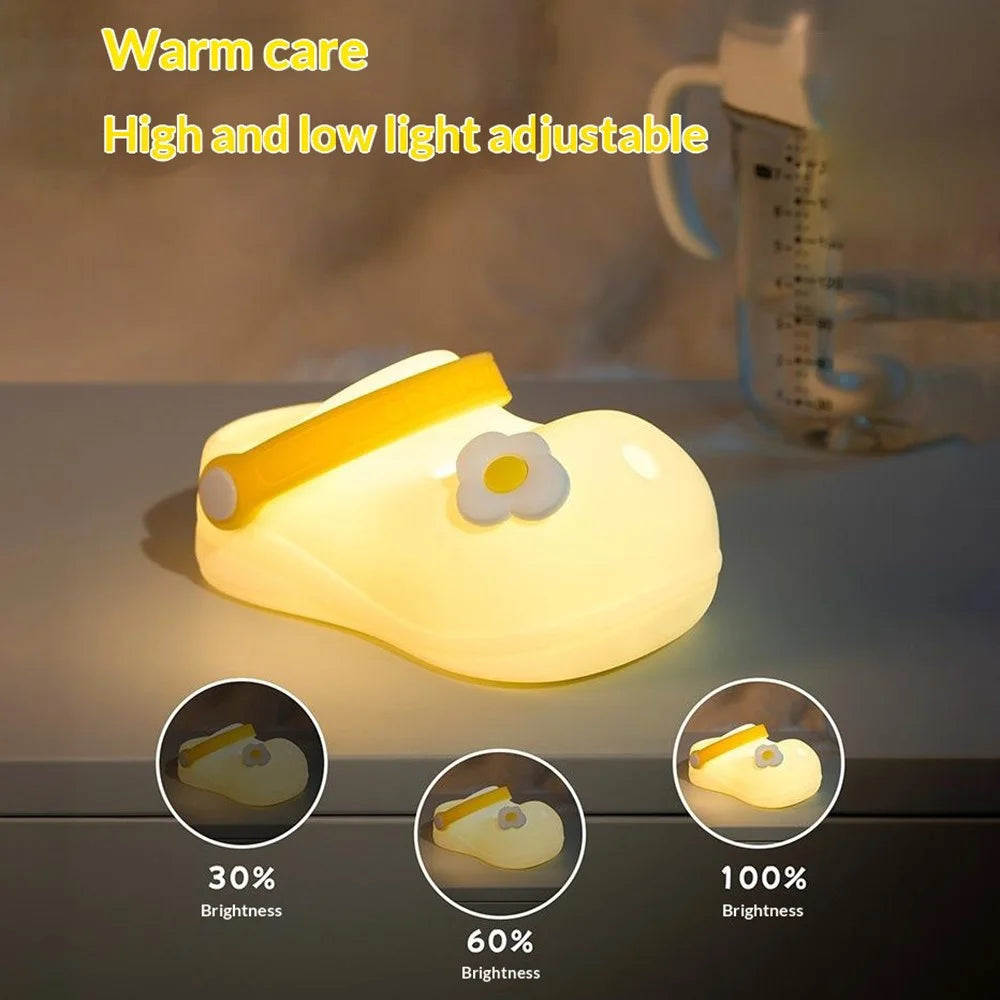 TW-L95 Clog Shoes Shape Tap Night Light with Timer Voice Control Bedside Atmosphere Lamp for Kids Room - 4
