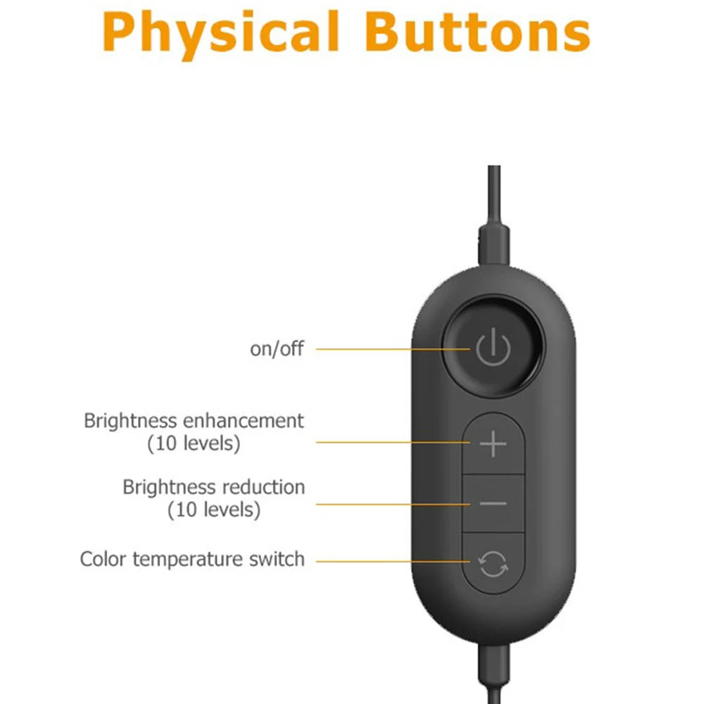 F-700 Crescent Shape Eye Protection Foldable Desktop Nail Light with Phone Clip for Nail Art / Eyelash Extension / Tattoo - US Plug/Large/Black - 7