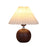 Pleated Table Lamp Bedroom Bedside Light Warm Romantic Simple Atmosphere Lamp 3 Color Dimming EU Plug - Walnut Grain (Linen Cover) - 1