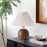 Pleated Table Lamp Bedroom Bedside Light Warm Romantic Simple Atmosphere Lamp 3 Color Dimming EU Plug - Walnut Grain (Linen Cover) - 7