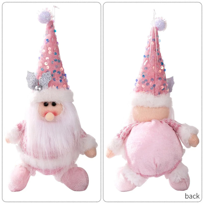 Santa Claus / Snowman / Elk Hanging Pendant Sequin Decor Christmas Tree Doll Ornament - Santa Claus - 2