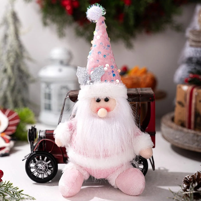 Santa Claus / Snowman / Elk Hanging Pendant Sequin Decor Christmas Tree Doll Ornament - Santa Claus - 3