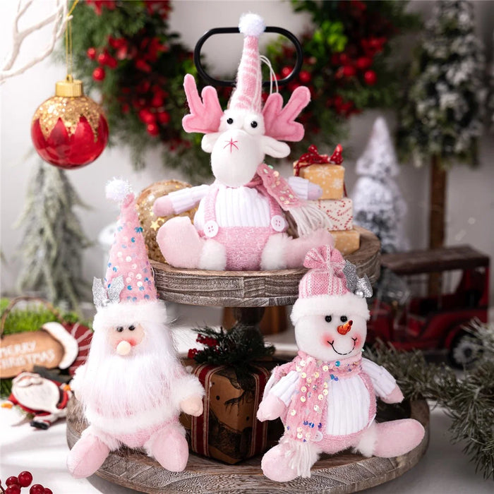 Santa Claus / Snowman / Elk Hanging Pendant Sequin Decor Christmas Tree Doll Ornament - Santa Claus - 5