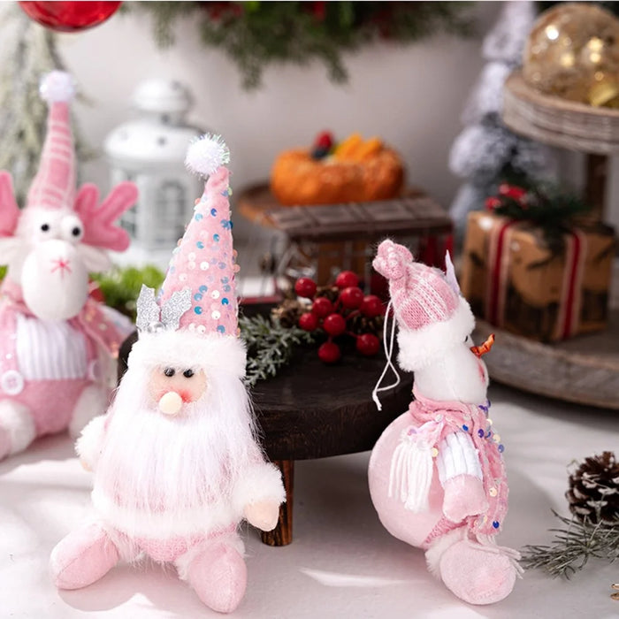 Santa Claus / Snowman / Elk Hanging Pendant Sequin Decor Christmas Tree Doll Ornament - Santa Claus - 6