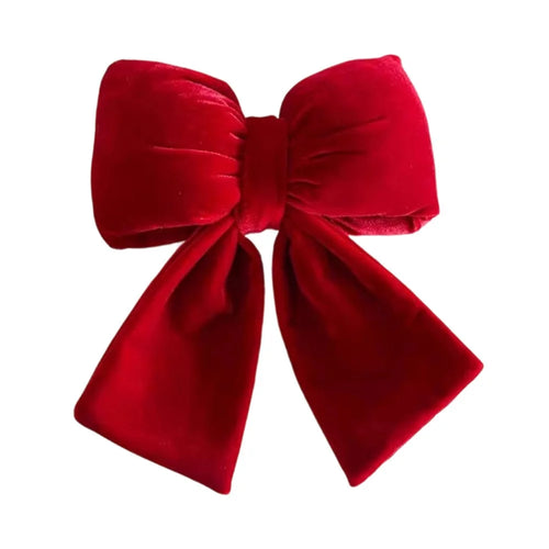 Size M 23 x 18cm Christmas Bow Velvet Bowknot Christmas Tree Decoration Ornament - Red - 1