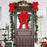 10-Loop Bow Large Velvet Christmas Bow with Glitter Gold Edge Xmas Tree Top Bow Front Door Decor - Red - 2