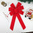 10-Loop Bow Large Velvet Christmas Bow with Glitter Gold Edge Xmas Tree Top Bow Front Door Decor - Red - 3