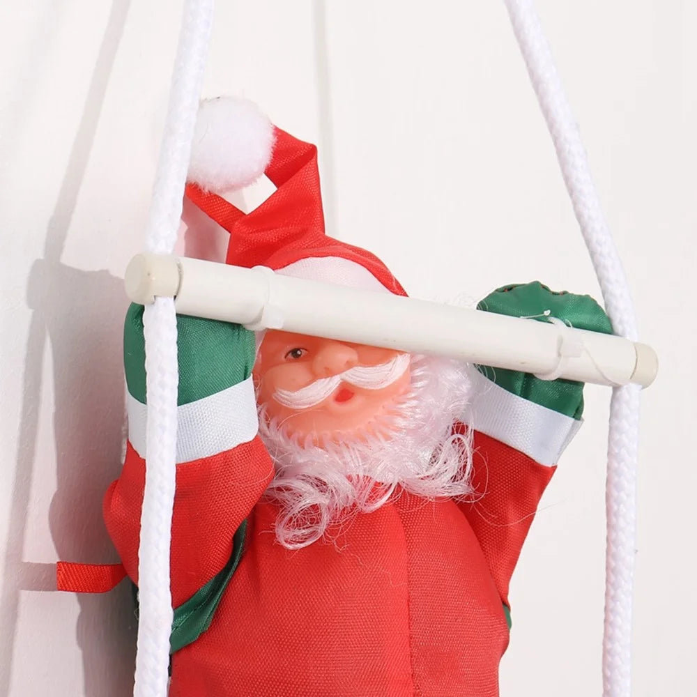 Santa Claus Climbing Ladder Window Decoration Christmas Hanging Ornament Festive Decoration - Red - 5