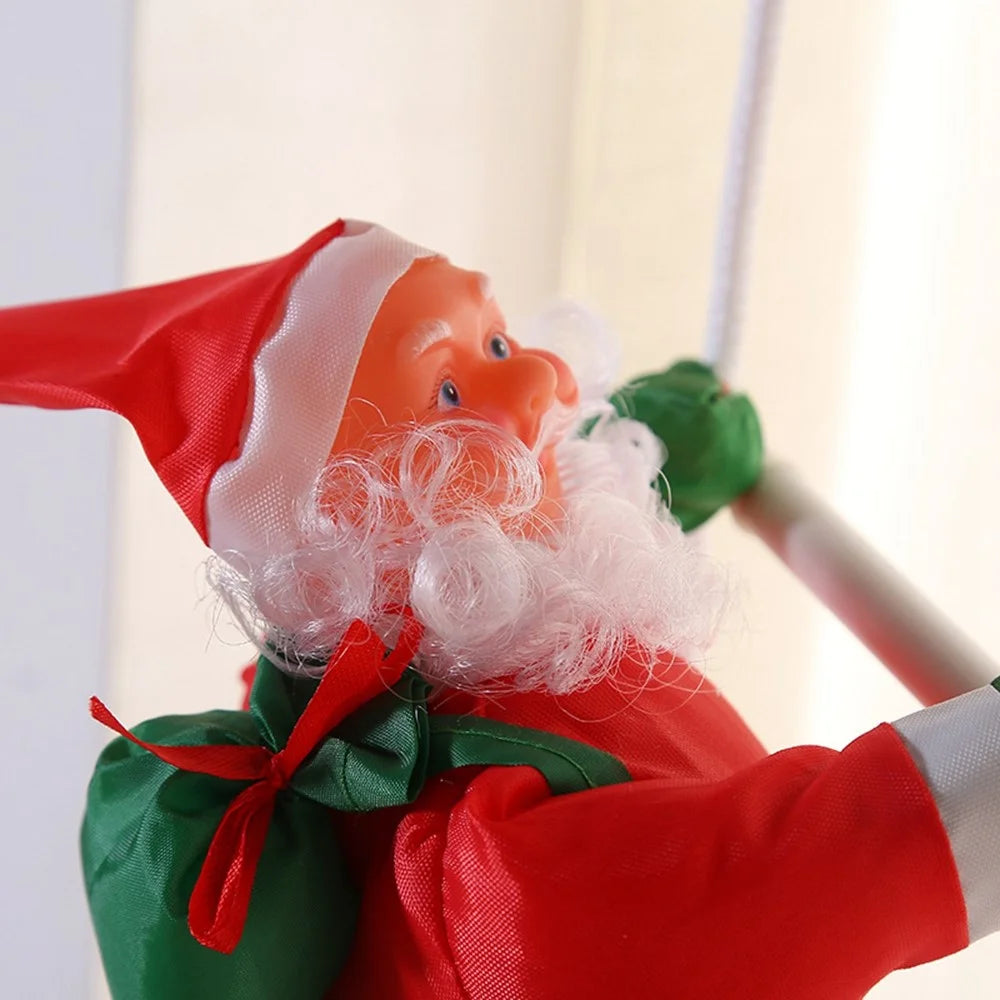Santa Claus Climbing Ladder Window Decoration Christmas Hanging Ornament Festive Decoration - Red - 6