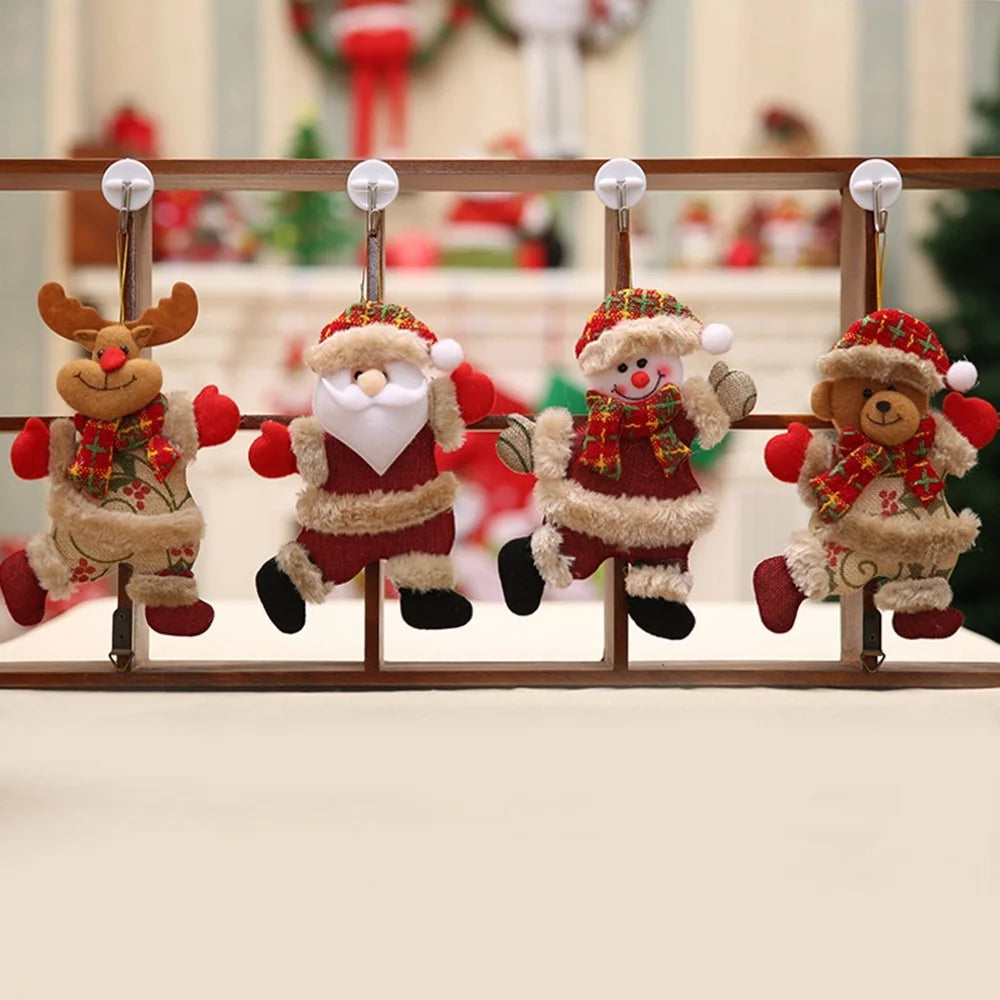 Christmas Tree Hanging Ornament Plush Fabric Decorations Holiday Party Pendant - Santa Claus - 3