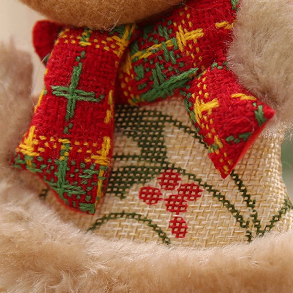 Christmas Tree Hanging Ornament Plush Fabric Decorations Holiday Party Pendant - Santa Claus - 7